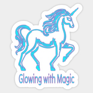 Neon Fantasy Unicorn Sticker